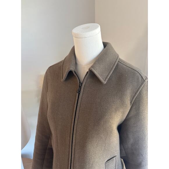 Uniqlo Single Collar Short Zip Jacket Unisex XS Minimalist Peacoat Bomber Coat - Picture 5 of 11